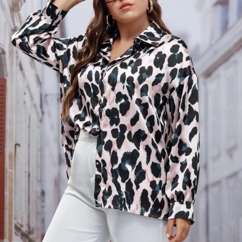 Leopard Button up blouse